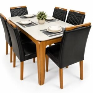 JUEGO DE MESA MOVELMAX AUREA CON 6 SILLAS AUREA YPE/OFF