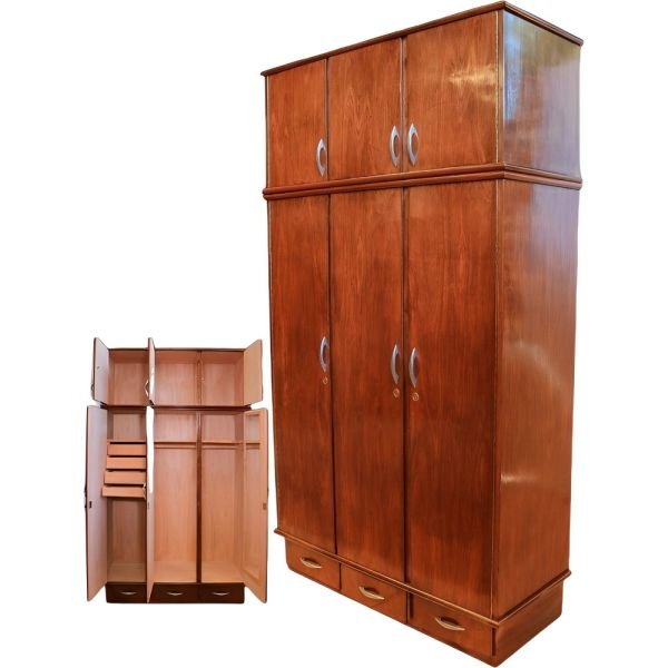 ROPERO PLACARD CBC 3 PUERTAS 3 CAJONES CEDRO NATURAL - Imagen 2