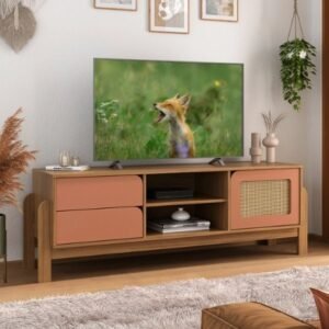 RACK MOVELMAX NATURE CARVALHO/TERRACOTA P/TV HASTA 65"